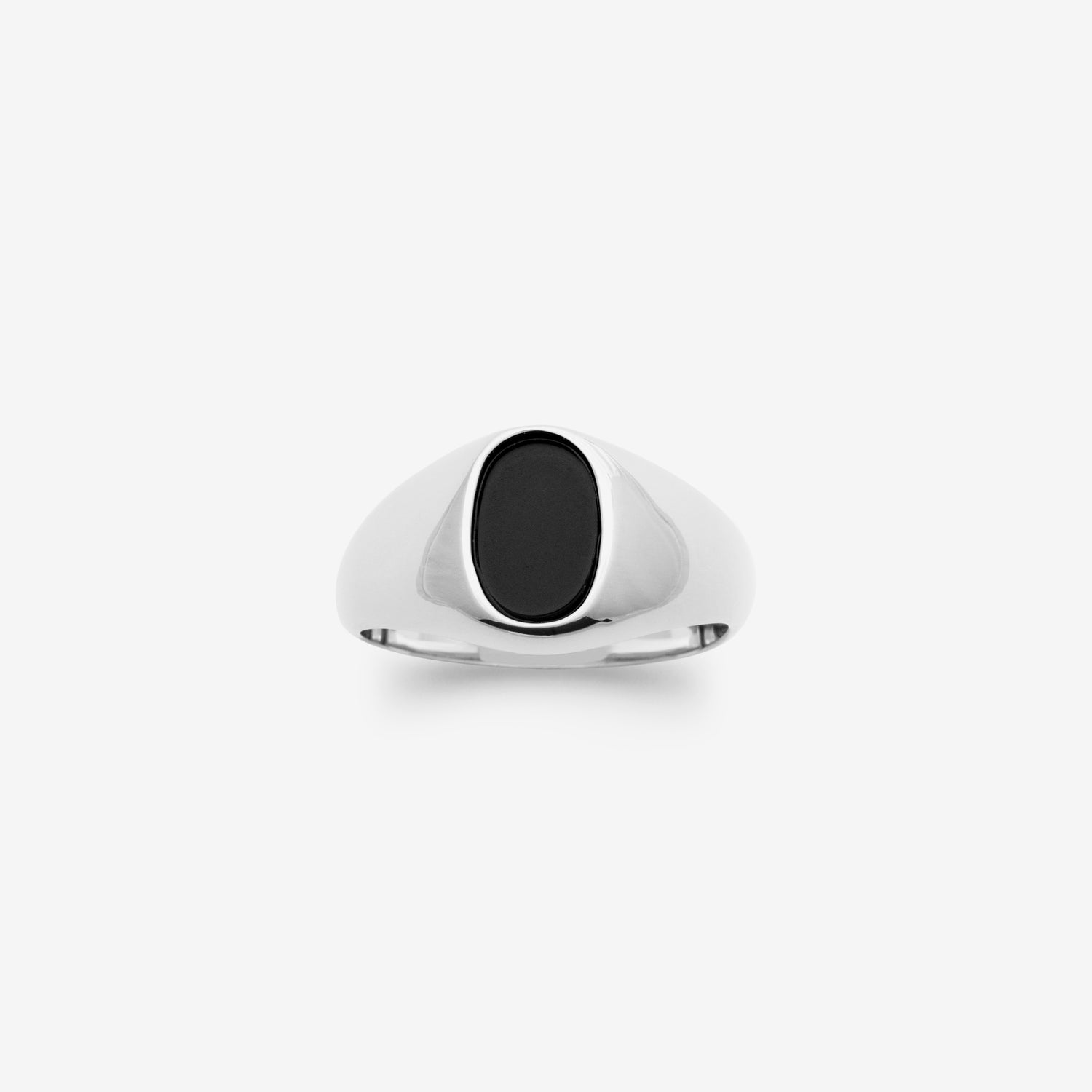 Bague homme pierre noire argent