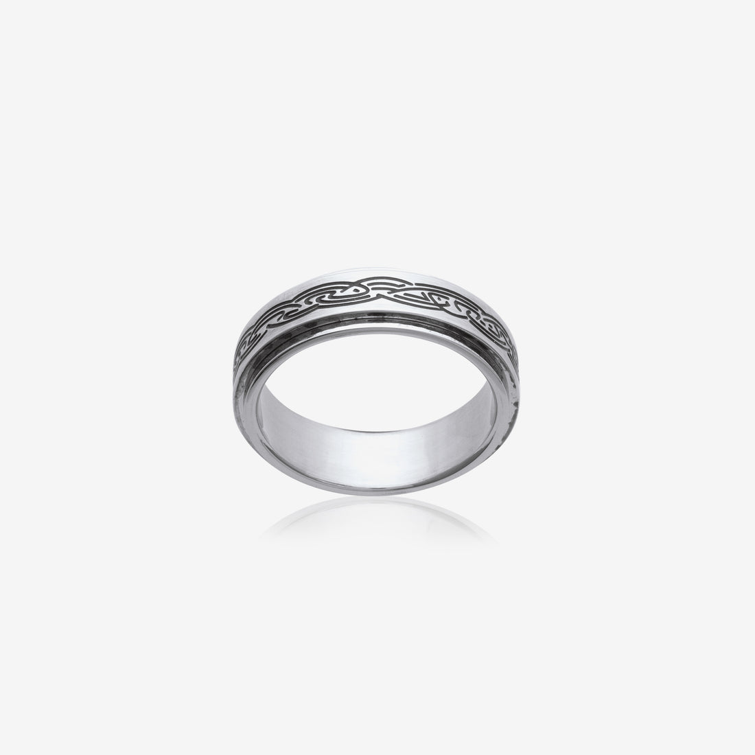 Bague homme acier inoxydable motif