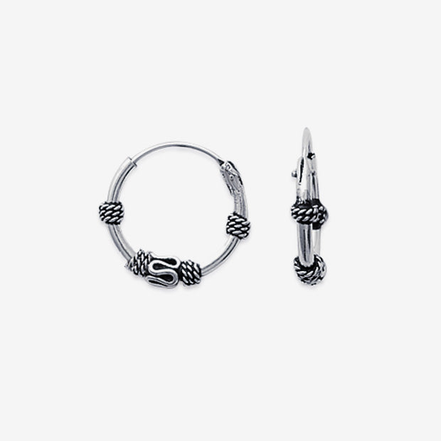 Mini créoles Argent Homme 14 mm