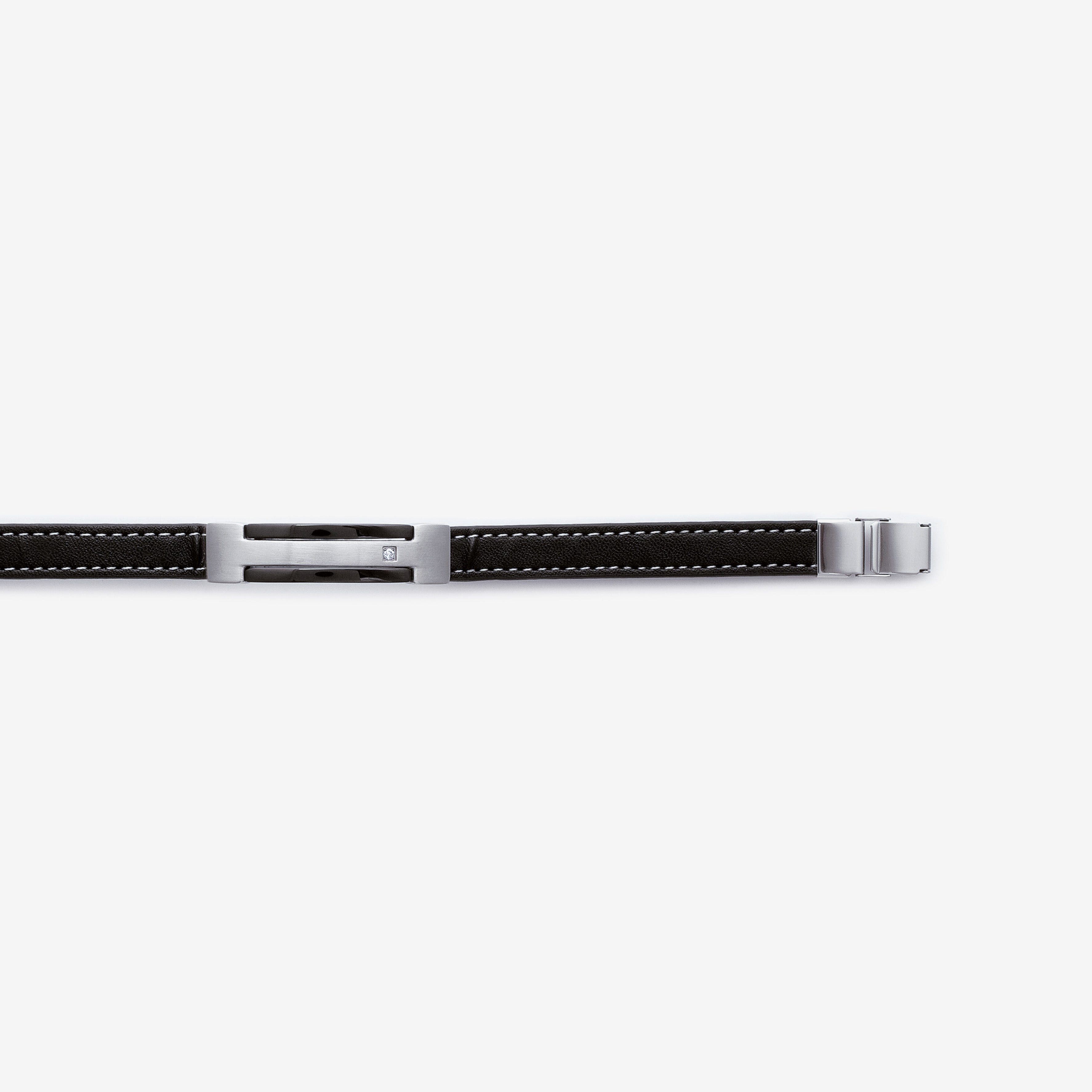 Bracelet homme cuir acier inoxydable