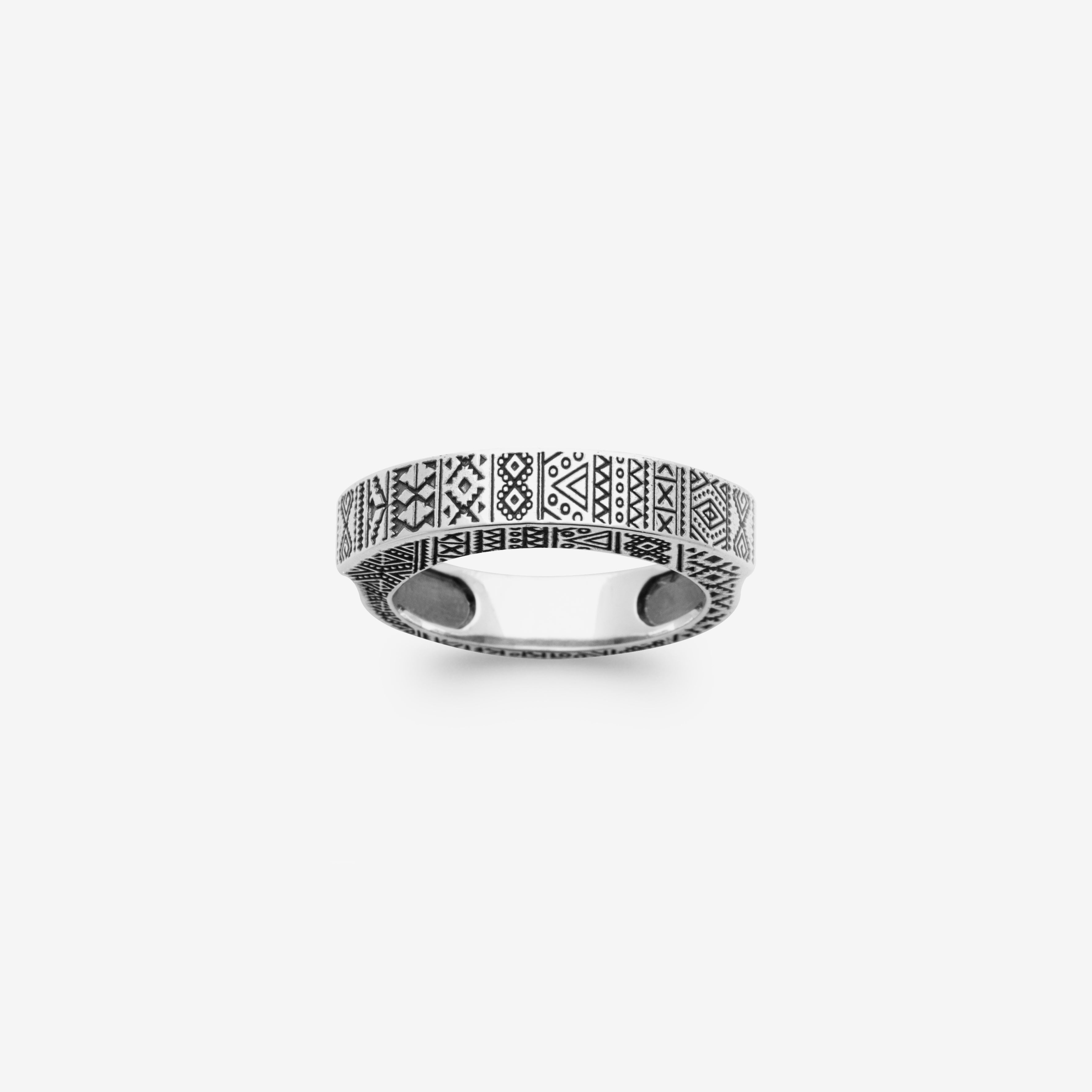 Bague homme argent motif