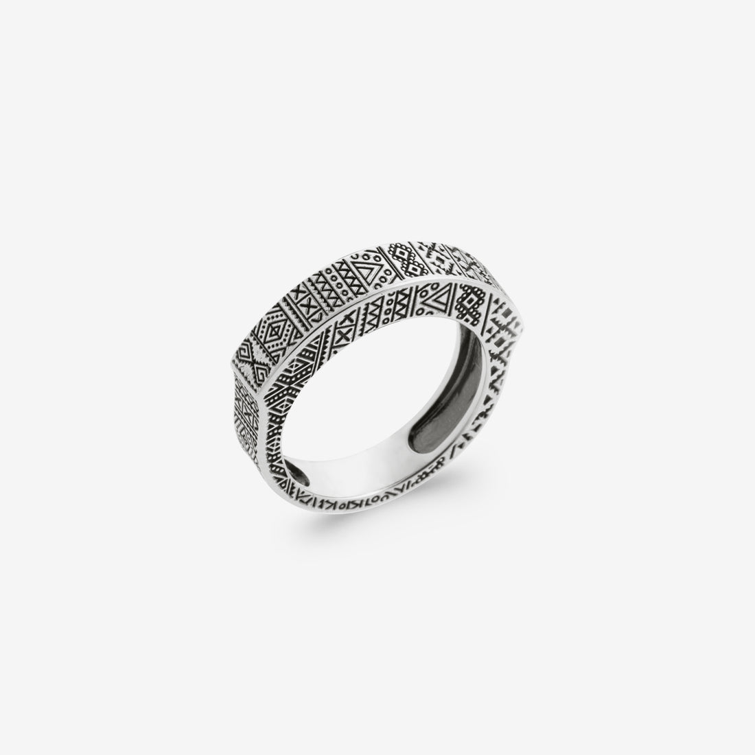 Bague homme argent motif