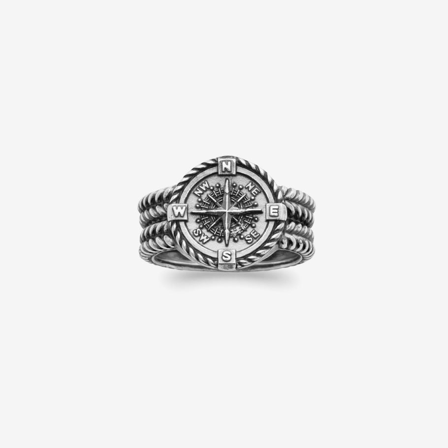 Bague homme argent 925 boussole