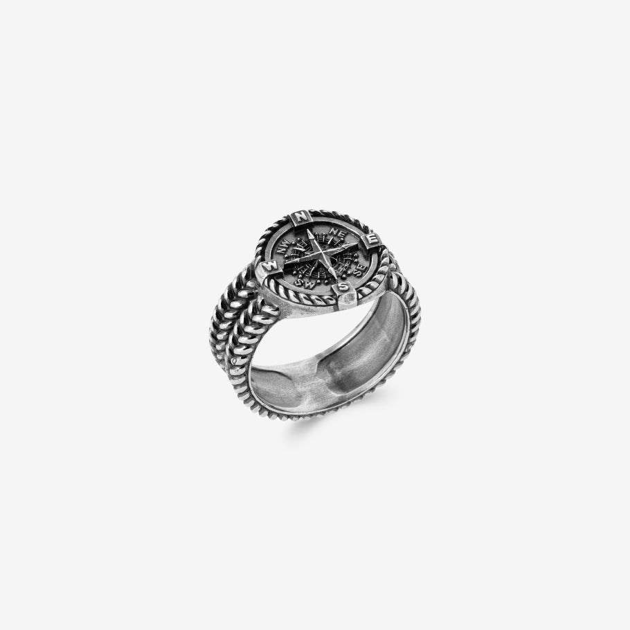 Bague homme argent 925 boussole
