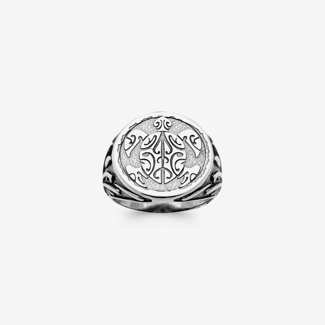 Bague homme tortue argent