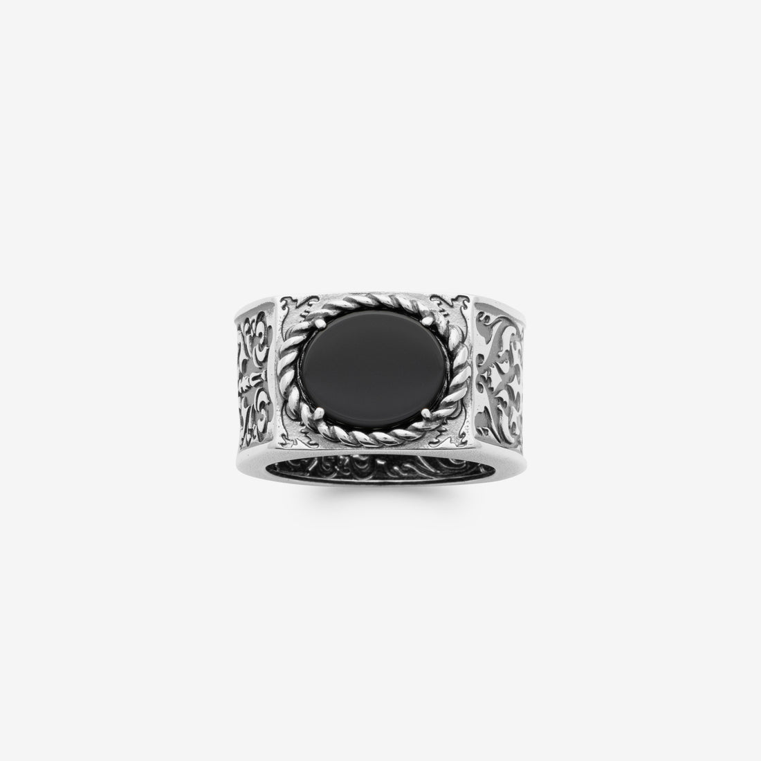 Bague chevalière homme argent pierre onyx