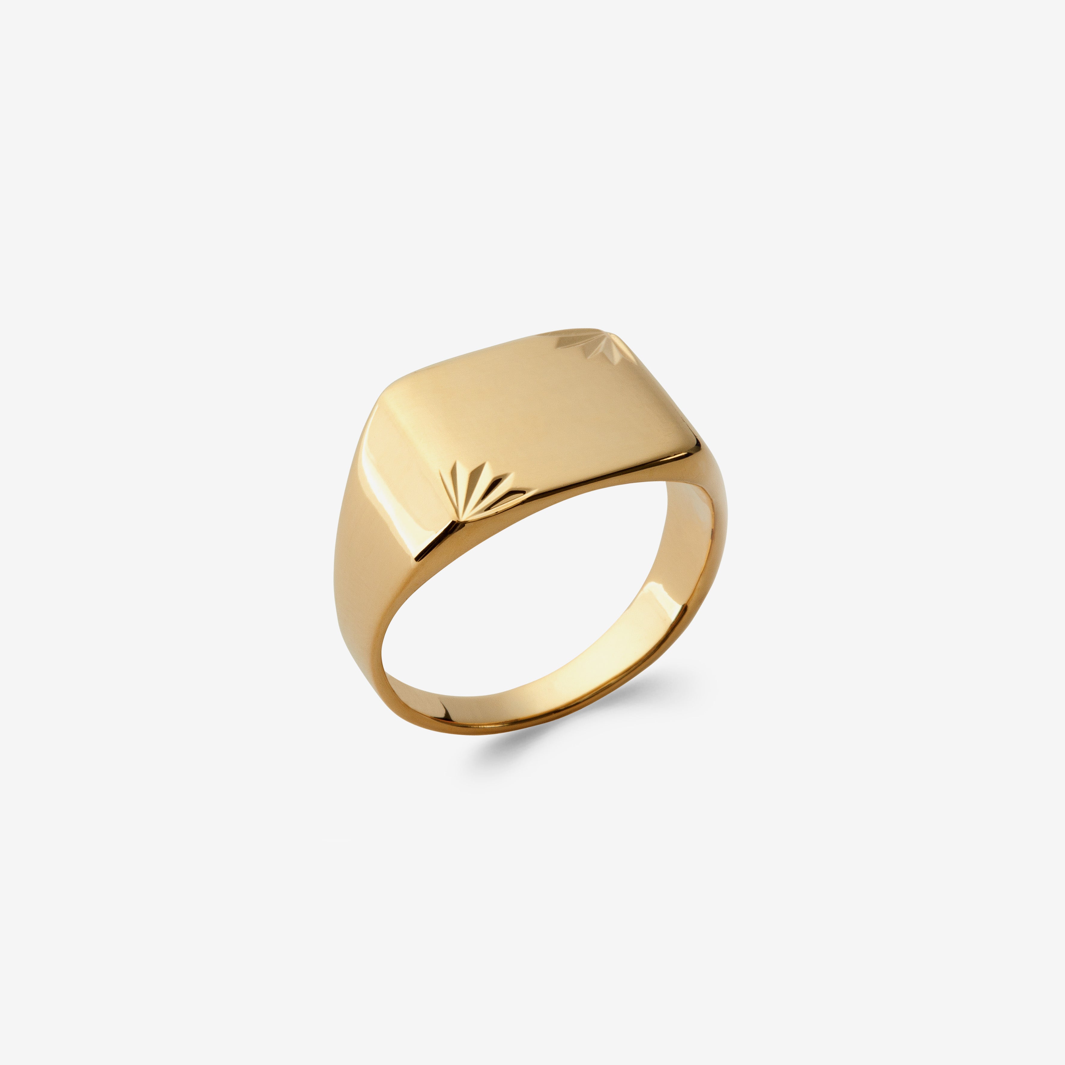 Bague chevalière homme plaqué or