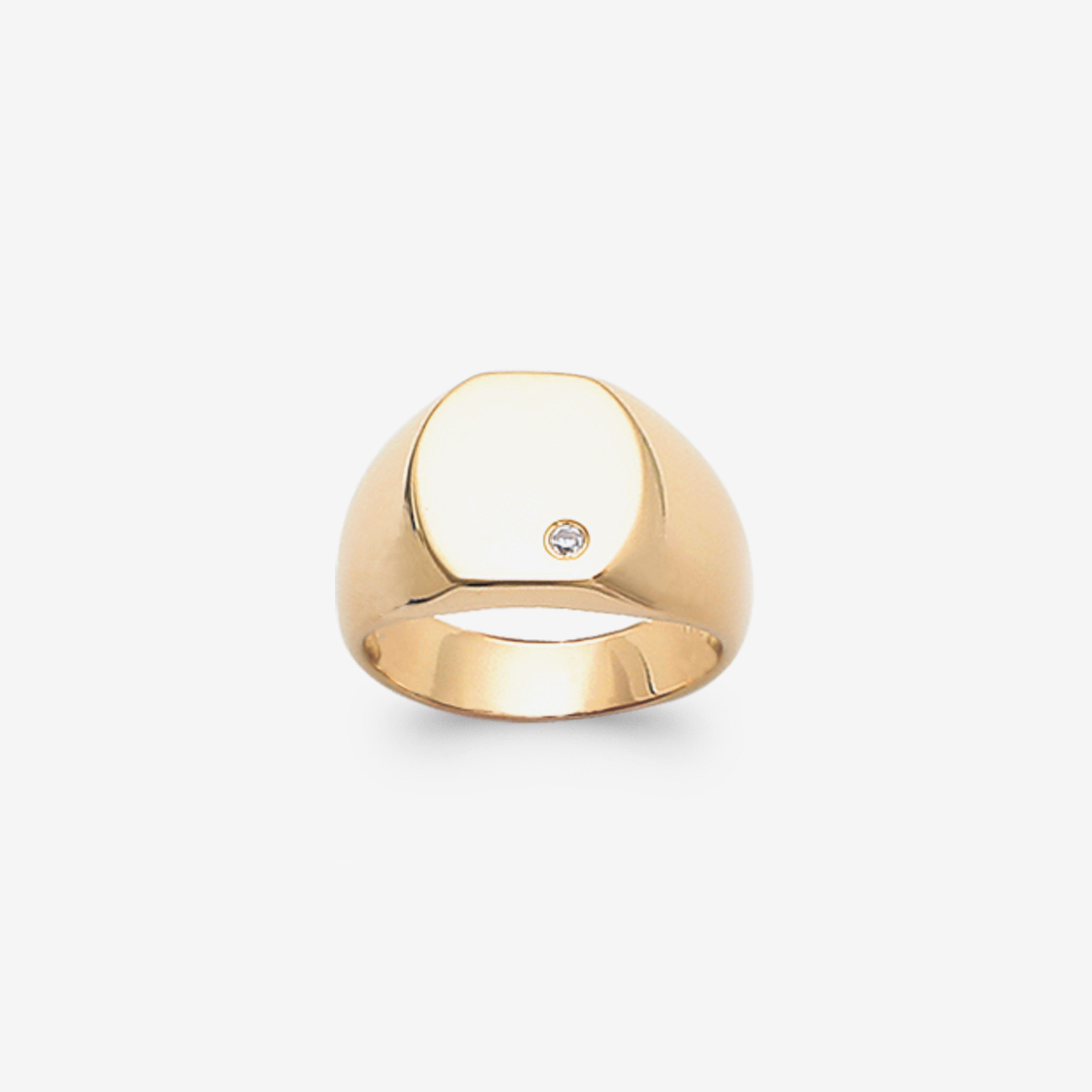 Bague chevalière homme argent avec pierre zircon