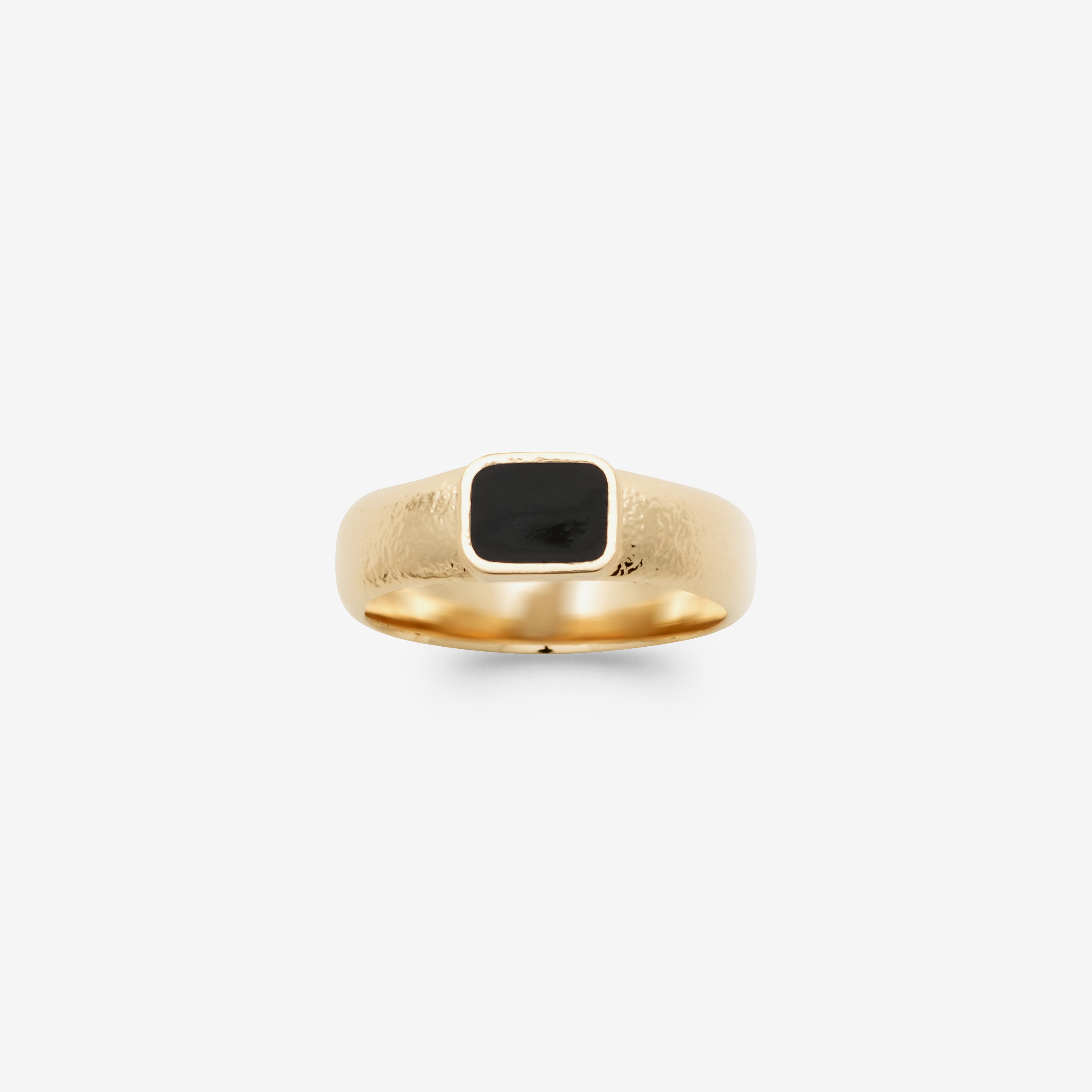 Bague homme plaqué or pierre agathe noire