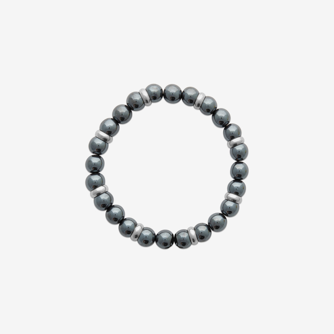 Bracelet homme pierre naturelle hematite argent 925