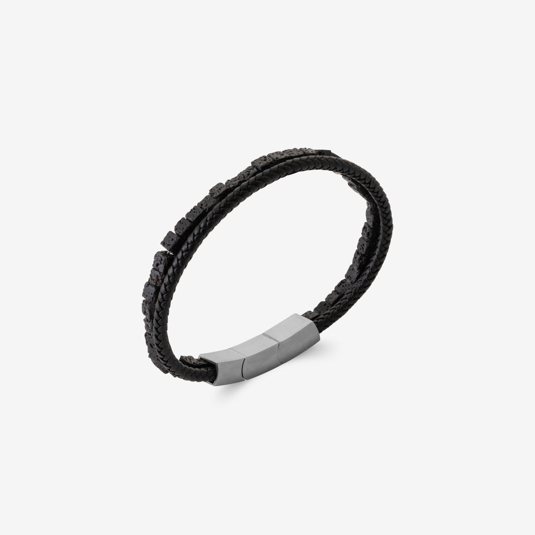 Bracelet homme cuir et perles argent 925