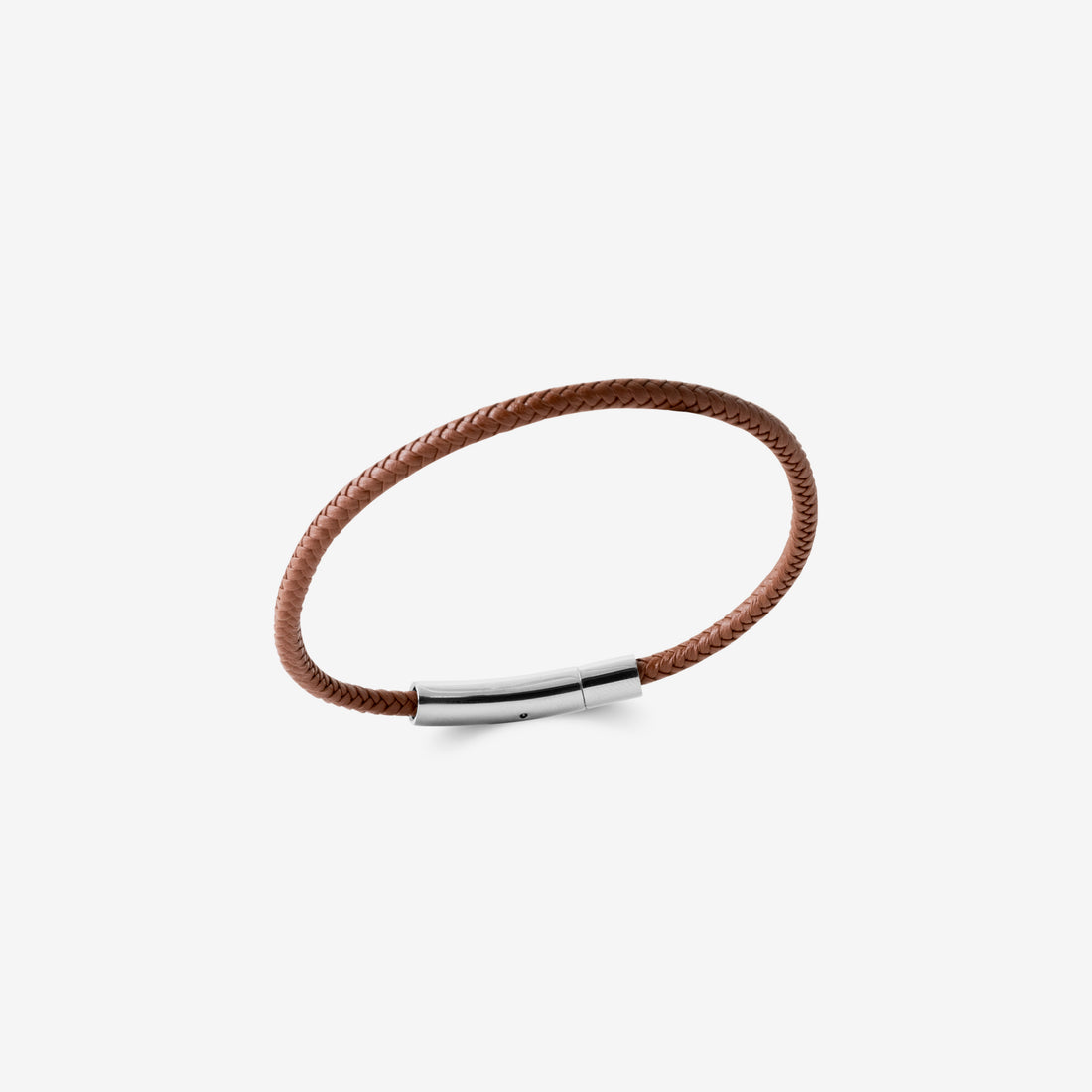 Bracelet homme cuir marron acier inoxydable