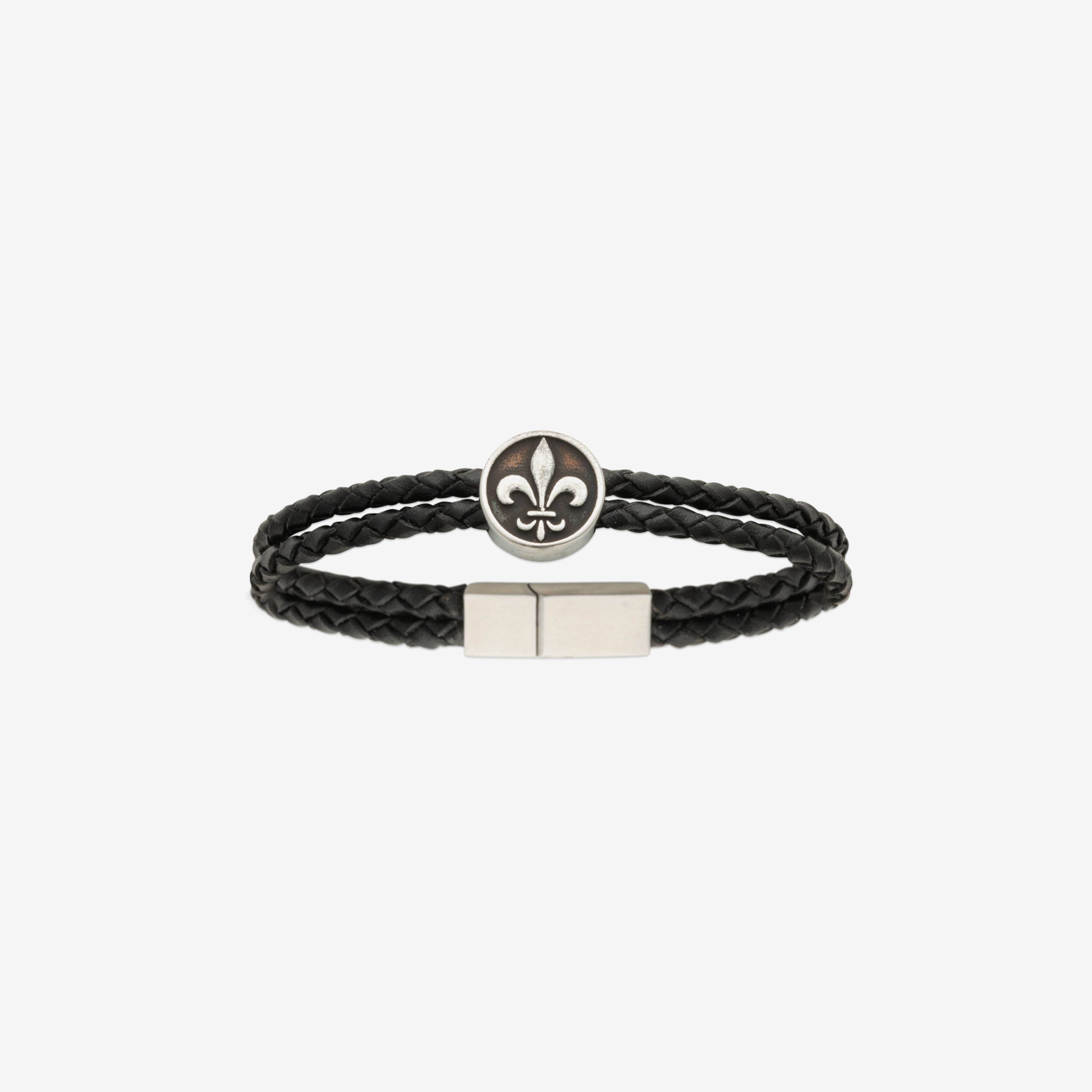 Bracelet cuir noir Hertis