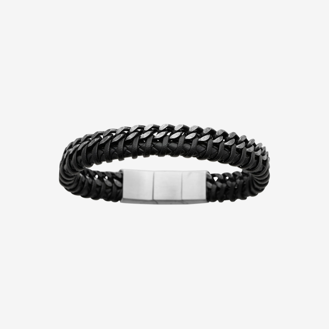 Bracelet homme cuir acier inoxydable
