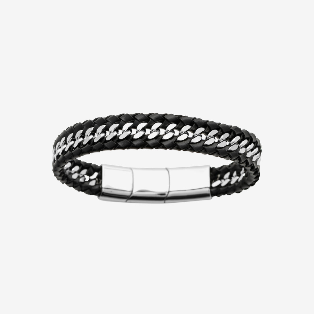 Bracelet homme cuir acier inoxydable
