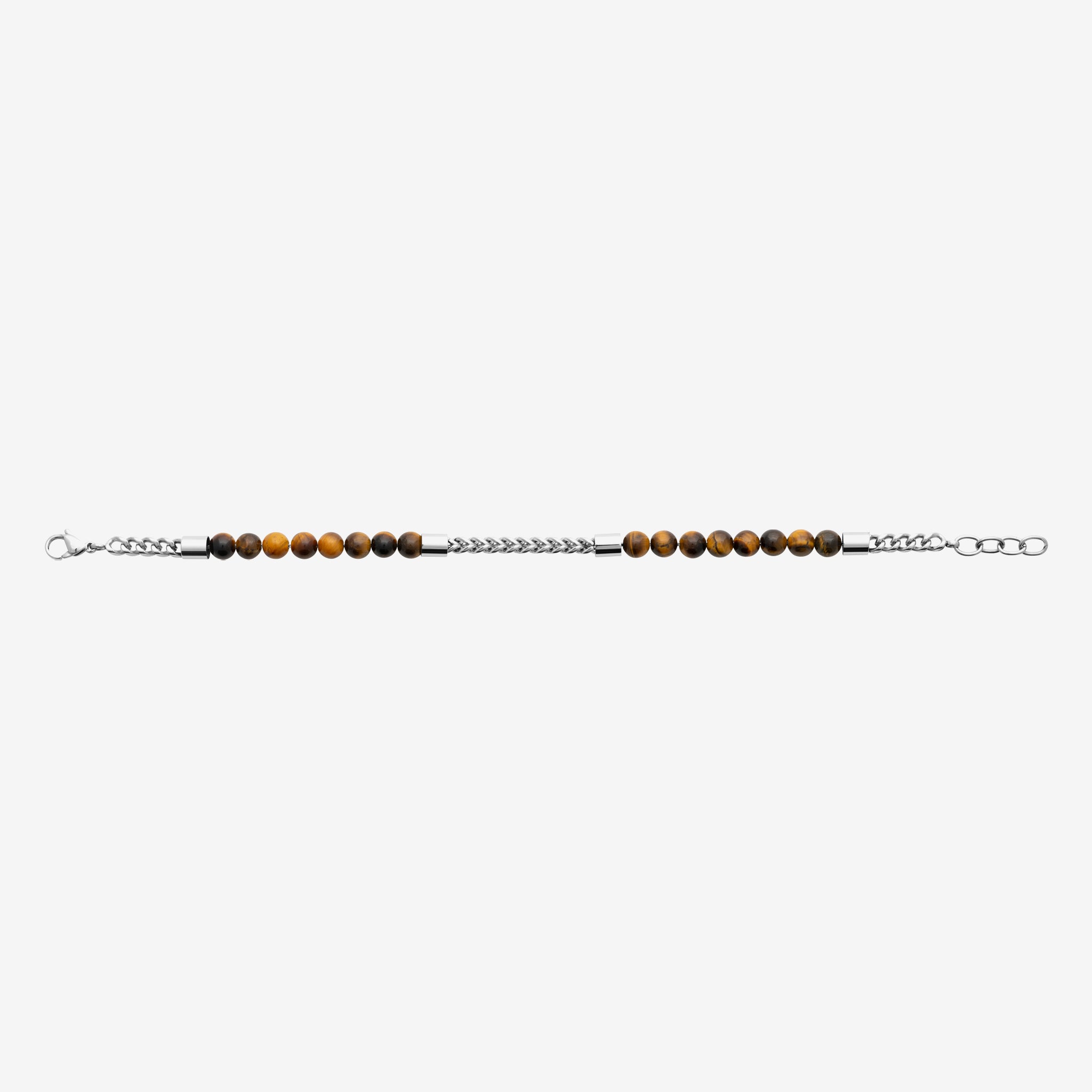 Bracelet homme argent 925 perles marron