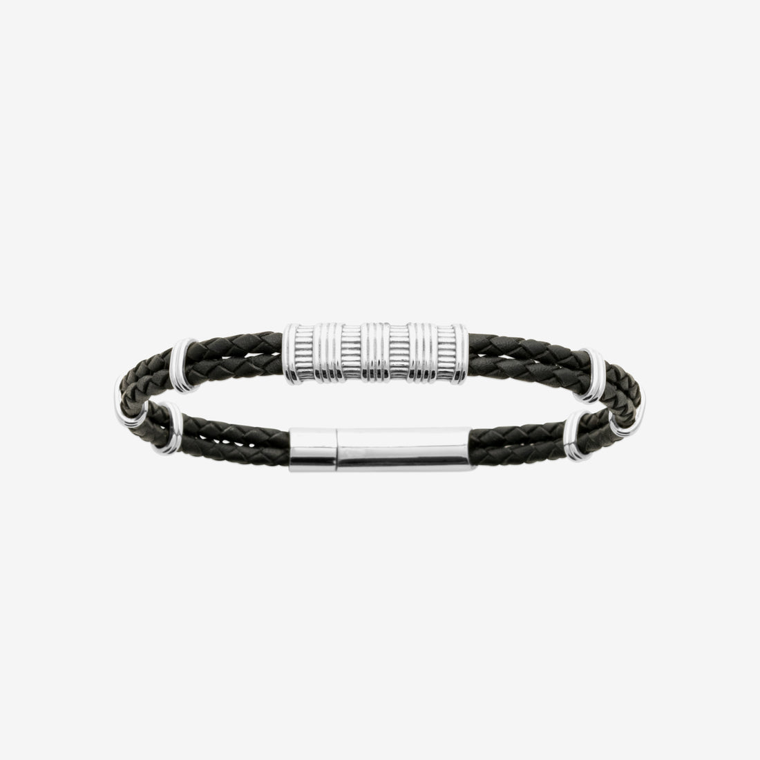 Bracelet homme cuir acier inoxydable