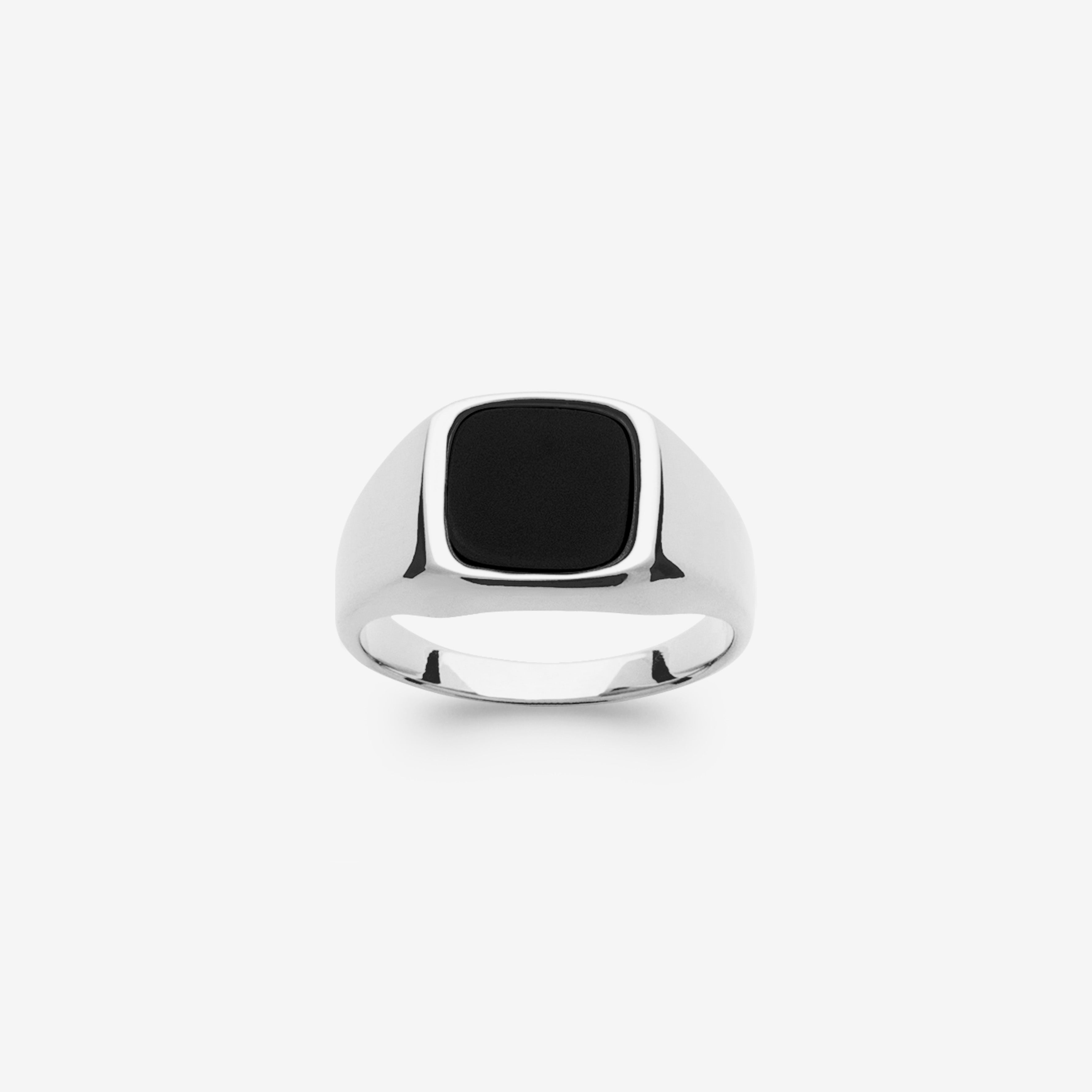 Bague Argent homme pierre Onyx