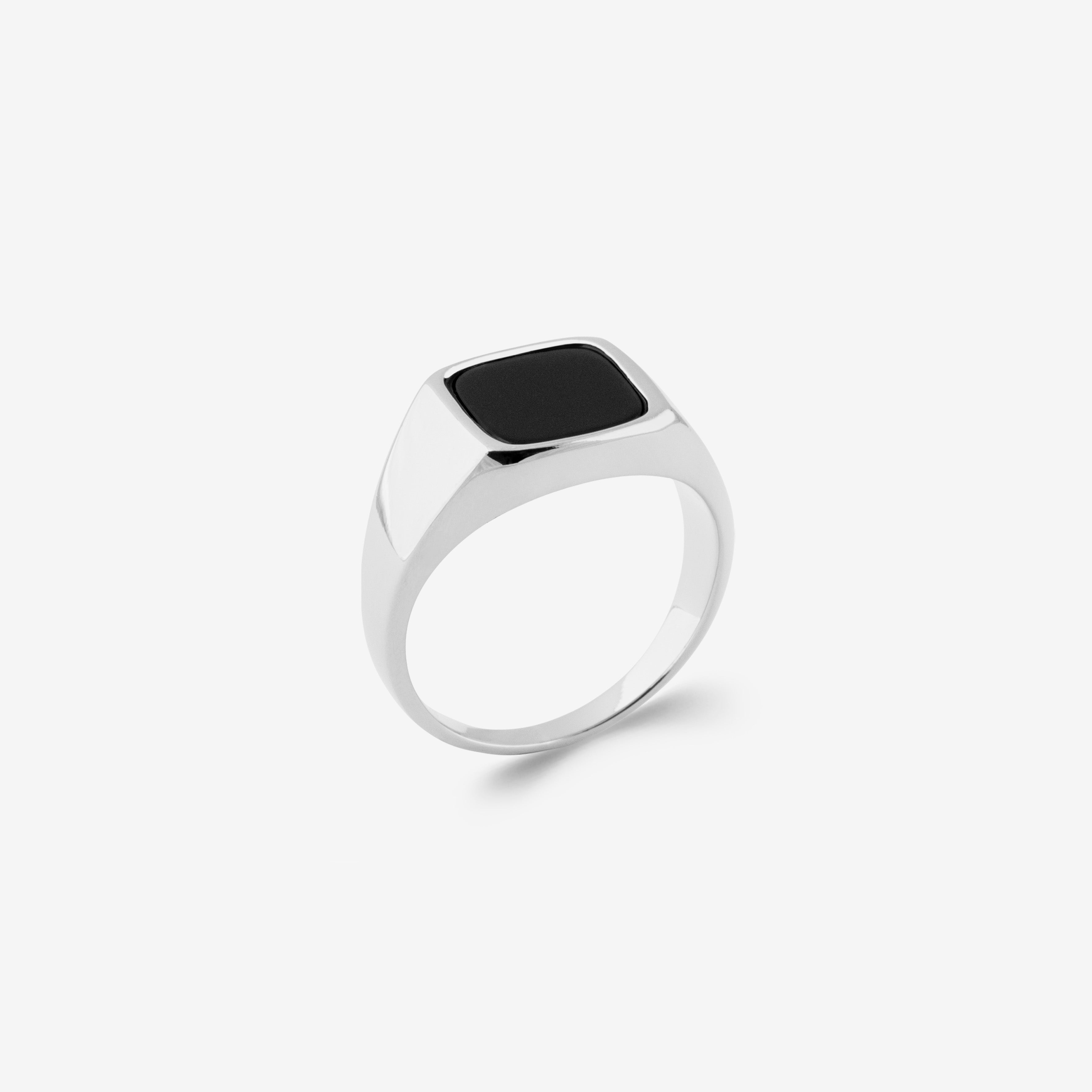 Bague Argent homme pierre Onyx