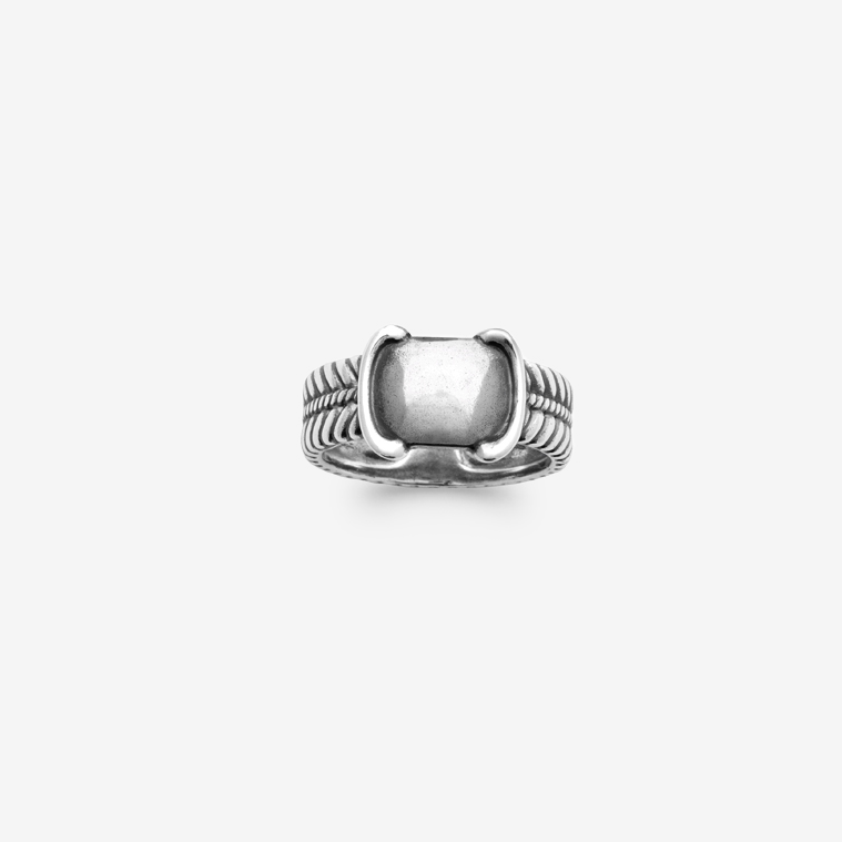 Chevalière homme argent large