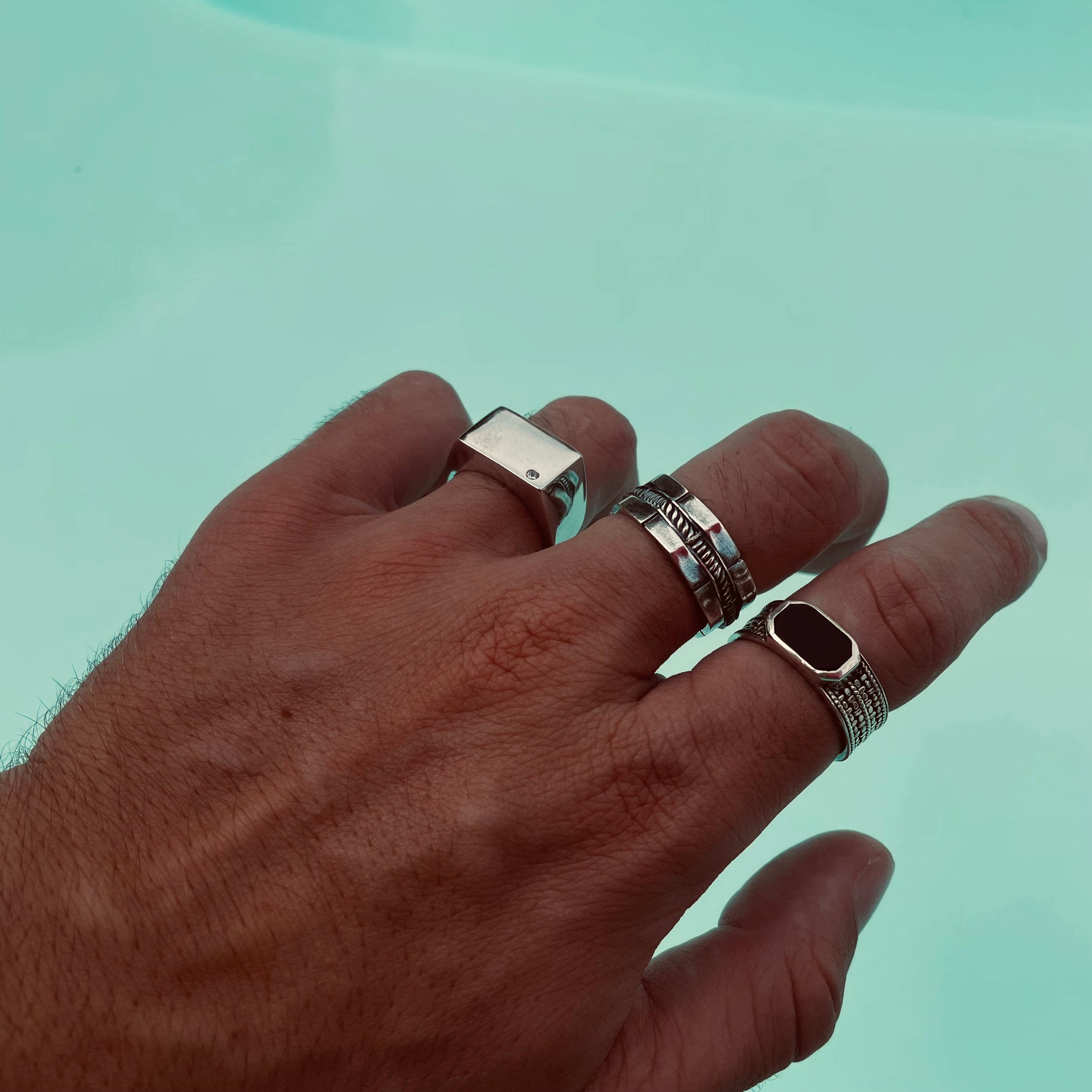 Bague et chevalière homme argent