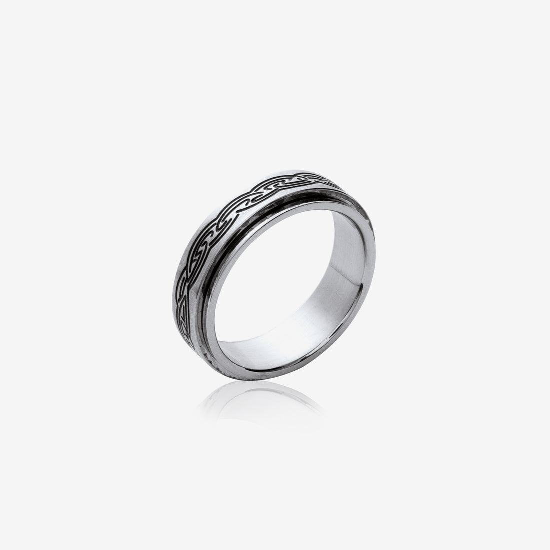 Bague homme acier inoxydable motif