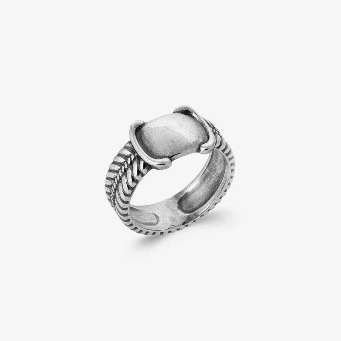 Chevalière homme épaisse argent