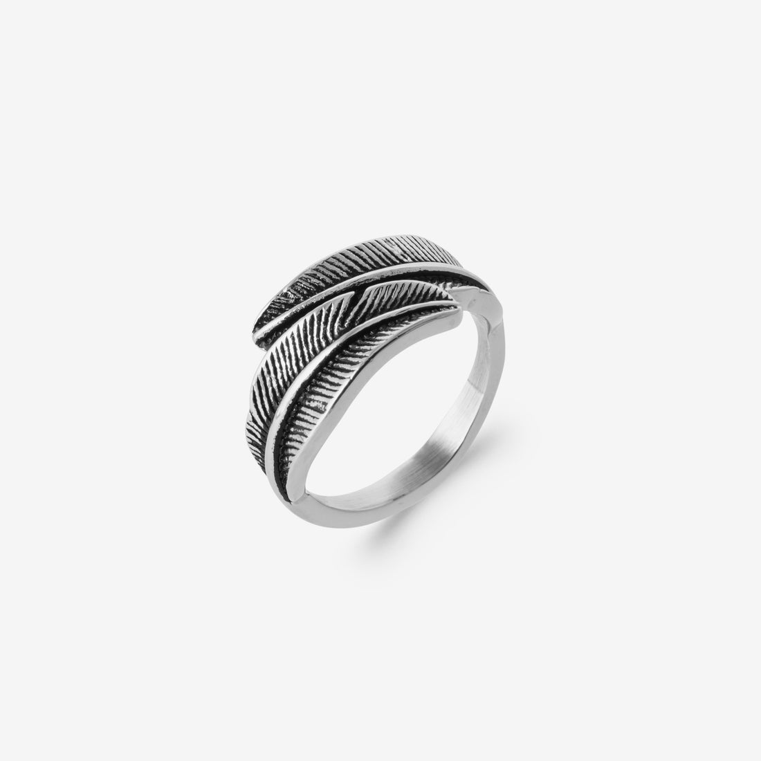 Bague acier inoxydable feuille